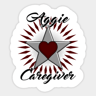 Aggie Caregiver black font design Sticker